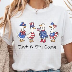 Just a Silly Goose NEW white short sleeve shirt